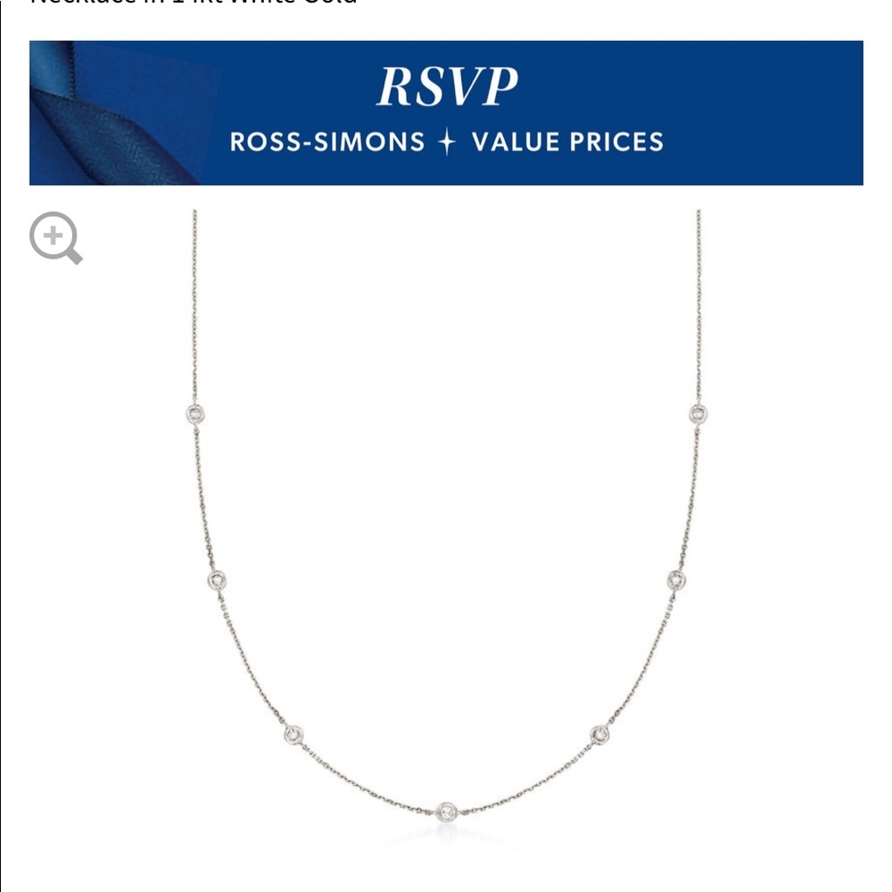 Ross Simons 14k White Gold Diamond Necklace